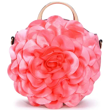 

5368-1 New Fashion female 2018 Autumn and Winter Circular design Small Lace flowers Shoulder Bag Slant Span Ladies Handbag