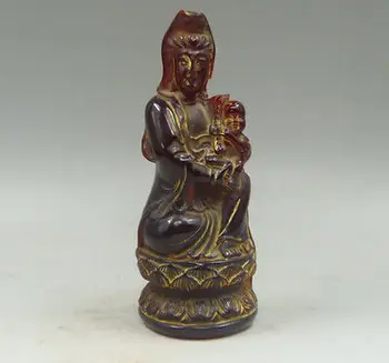 

Elaborate Chinese Auspicious Resin Kwan-Yin Embrace Child Lucky Statue