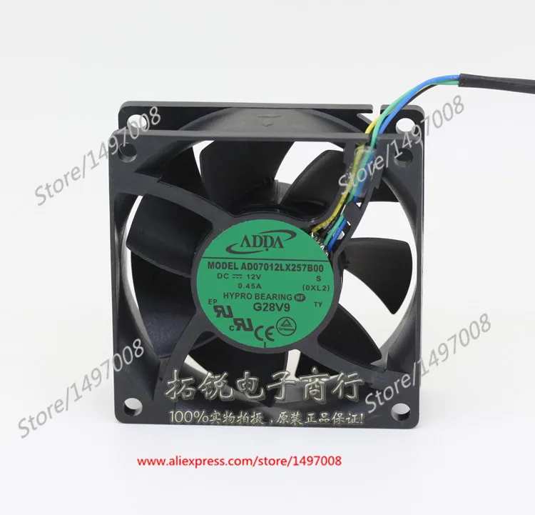 

ADDA AD07012LX257B00 S DC 12V 0.45A 70x70x25mm Server Cooler Fan