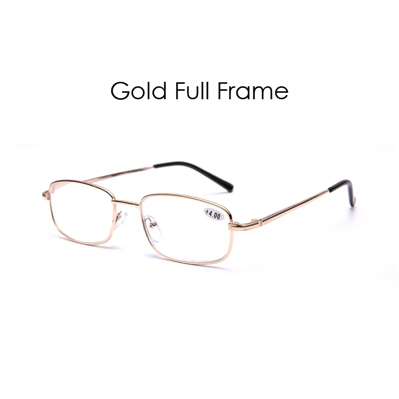 Iboode, модные очки для чтения с полуполной оправой, для мужчин и женщин, дальнозоркость, с диоптриями, для улицы, для дальнозоркости, унисекс - Цвет оправы: Gold Full Frame