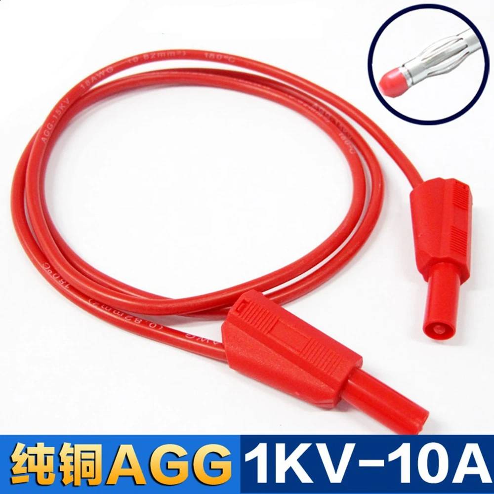 

0.25 meter High Quality silicone test leads 4mm test lead Safety shrouded stackable banana plug (25cm, 10 pcs per package)