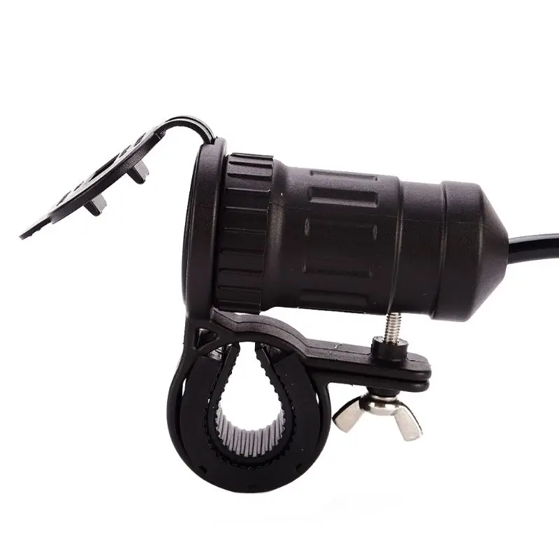 12 В 24 в двойной USB 2.1A зарядное устройство с светодиодный вольтметр Весна адаптер питания кабеля для BMW Мотоцикл «Триумф» Hella DIN Plug