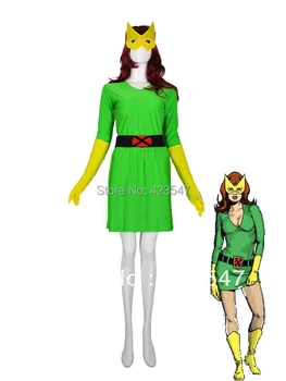 

Green & Yellow X-men Phoenix / Marvel Girl Spandex Superhero Costume Party Halloween carnival costumes