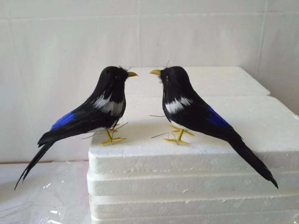 

foam&feathers artificial bird about 15cm couples love magpie birds,pastoral handicraft,home garden decoration prop,gift a1921
