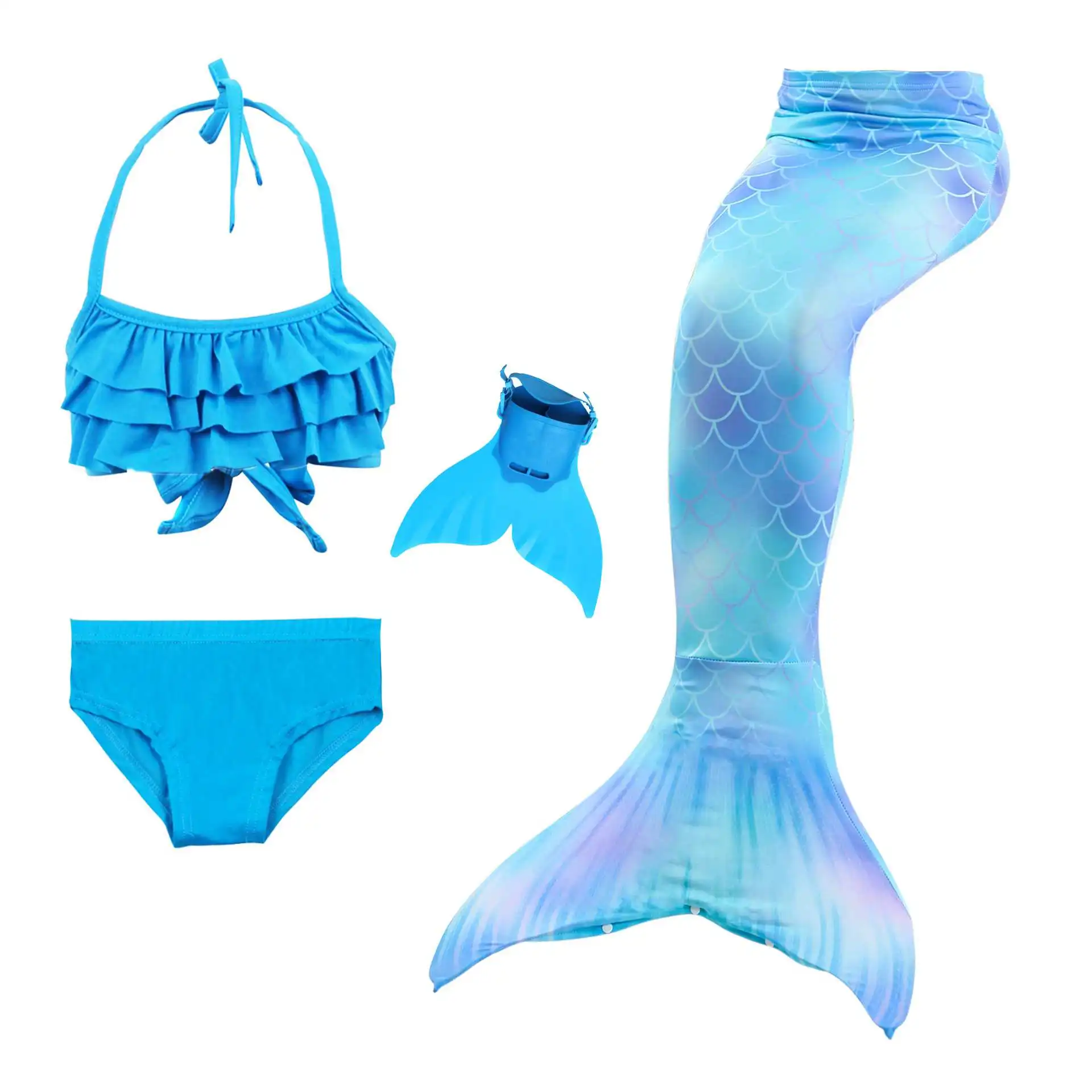 Стиль, хвост русалки для девочек, купальный костюм, костюм русалки для костюмированной вечеринки, купальный костюм, детский купальник принцессы, купальный костюм, бикини - Цвет: mermaid 3-4pcs