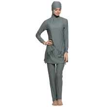 Мусульманский купальник с принтом для женщин и девушек, Мусульманский купальник,, полное покрытие, скромные исламские купальные костюмы размера плюс, бикини 5XL