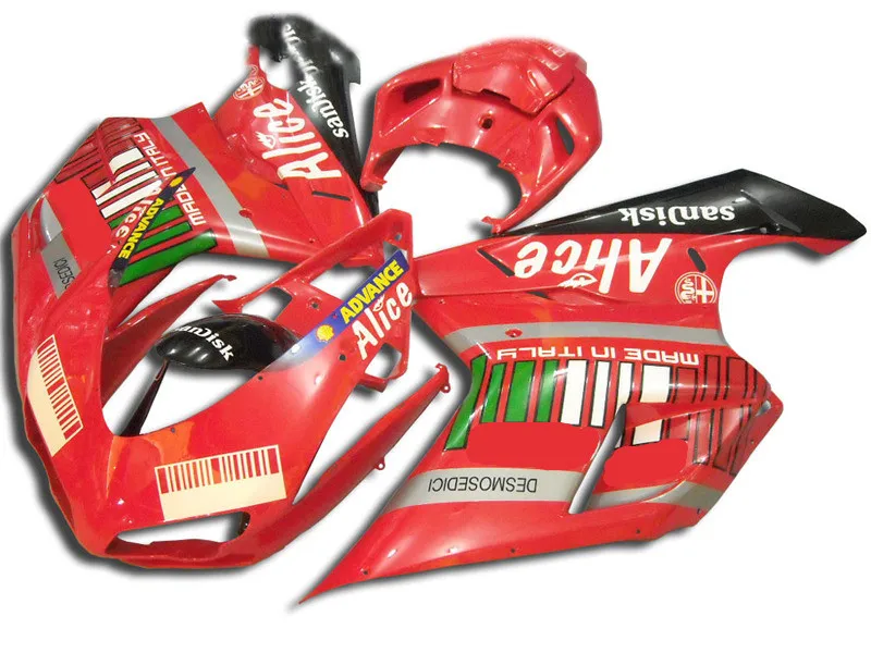 

Injection Mold Fairing kit for DUCATI 1098 1198 848 2007 2011 ducati 1098 1198 848 07 08 09 10 11 red Fairings Set+gifts DB17