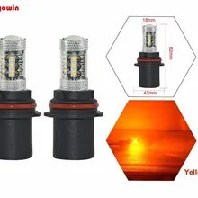2 шт. 9004 HB1 желтый 80 Вт 16 Светодиодный s 1600lm/пара постоянного тока(жидкокристаллический дисплей) 9-24 V светодиодный Высокий Низкий Луч Противотуманные фары DRL 2 штуки в упаковке