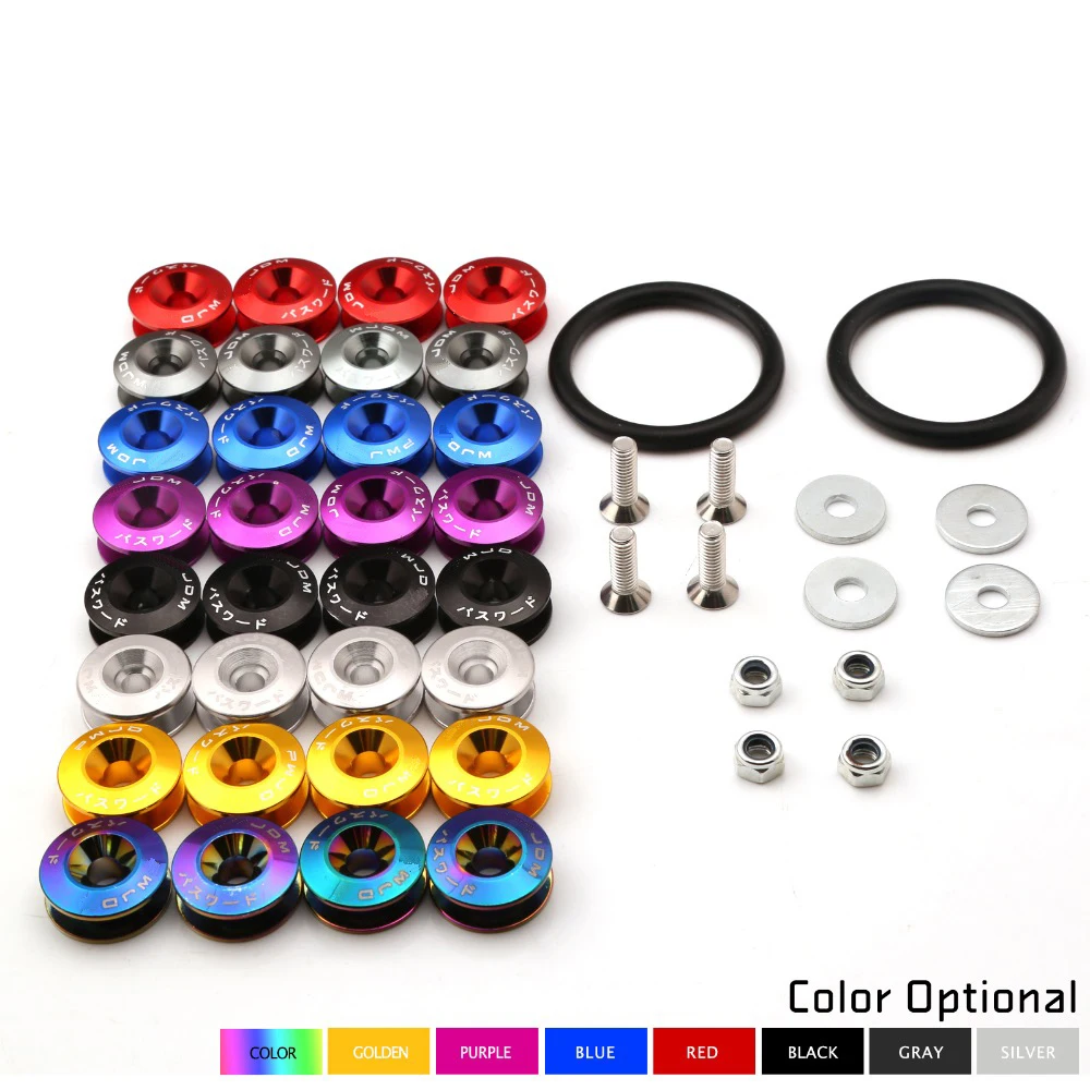 

JDM Style Aluminum Bumper Quick Release Fasteners Fender Washers For Honda Civic Integra And Universal Car