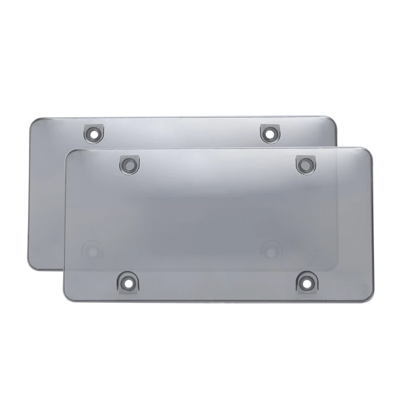 

new and high quality 2Pcs Bubble Tinted Smoke License Plate Tag Frame Cover Shield Car Truck