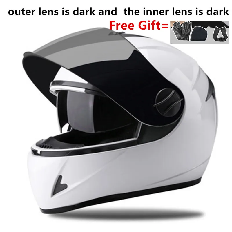 double lens off-road helmets downhill racing mountain full face helmet motorcycle moto cross casco casque capacete