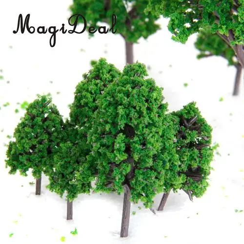 MagiDeal 22Pcs/Set 3-16cm Green Model Trees Train Railway Railroad Architecture War Game Scenery Scene Layout Landscape