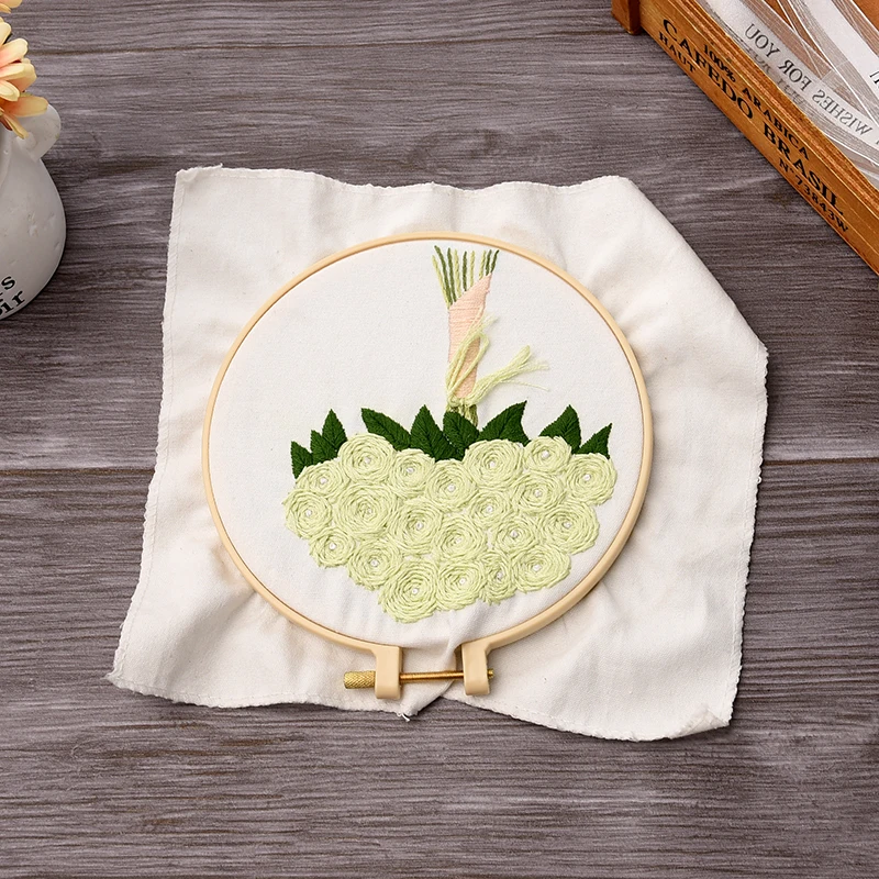 1PCS Embroidery Hoops Anti bamboo Embroidery Stretch Wood Color Embroidery Hoop Rings for DIY