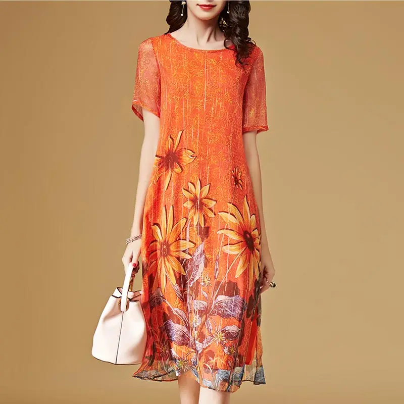 

Summer Dress Women 2019 Vintage Short Sleeve Cotton Linen Plus Size Dress Casual Loose Midi Boho Elegant Sundress Vestidos HJ252