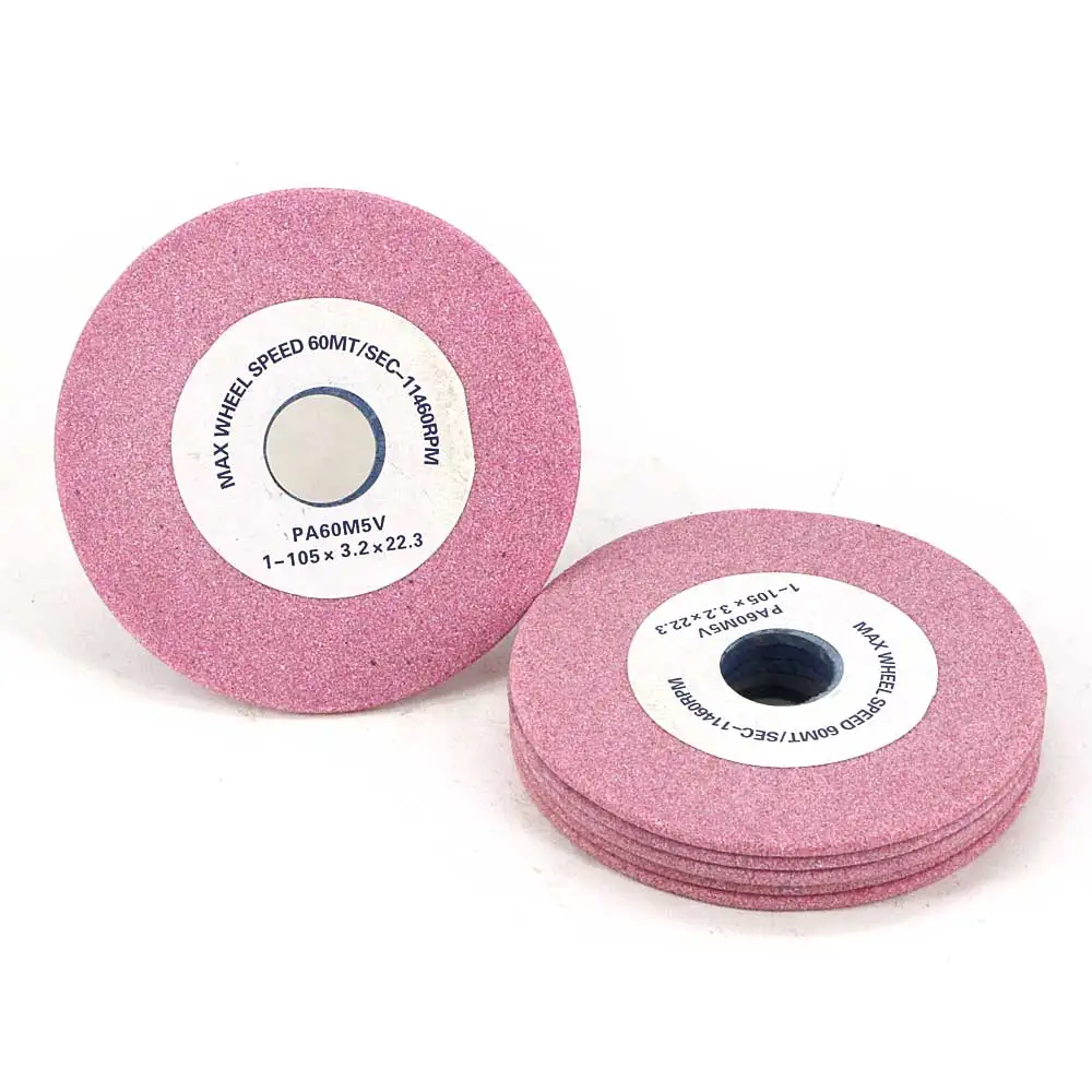 Pink aluminum oxide grinding wheel for chainsaw sharpening Diameter 105 thickness 3.2 hole 22.23 PM0911 Pink aluminum oxide grinding wheel for chainsaw sharpening Diameter 105 thickness 3.2 hole 22.23 PM0911