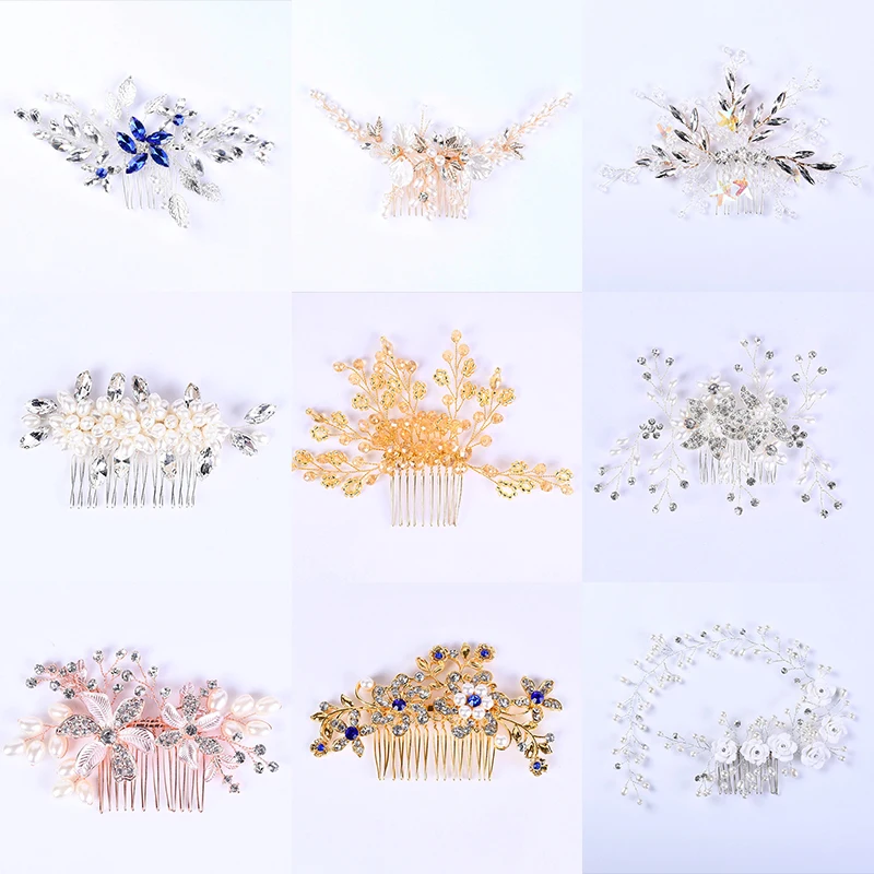 

Various Women Hair Combs Pearl Wedding Hair Jewelry Accessories Bridal Head Decoration Elegant Hair Ornament Shiny Hair Wear