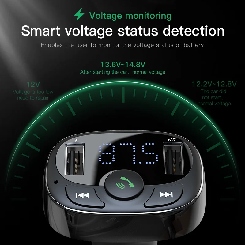 Автомобильное зарядное устройство Baseus для iPhone громкая связь Bluetooth MP3 плеер разъем