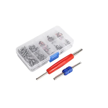 

102pcs Assortment A/C R134a/R12 Refrigeration Tire Valve Stem Core kit Air conditioning valve core for R12 R134a A/C Repair Tool