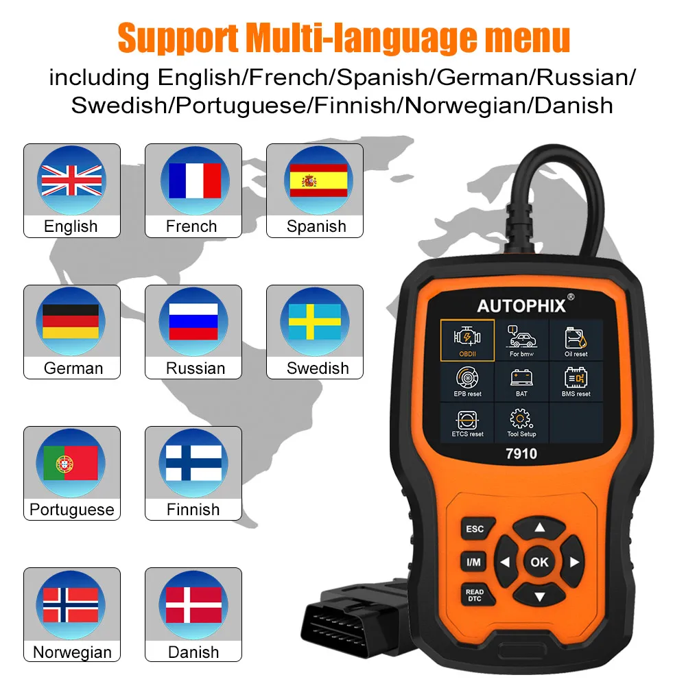 Autophix 7910 Профессиональный OBD2 сканер для E46 E90 DPF TPMS сброс масла полная система автомобиля OBD 2 диагностический инструмент поддержка бесплатное обновление