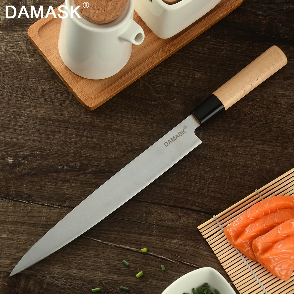 Дамасский кухонный нож из нержавеющей стали, набор ножей с деревянной ручкой, Ультра Острый сашими сантоку, нож для шеф-повара, аксессуары для приготовления пищи