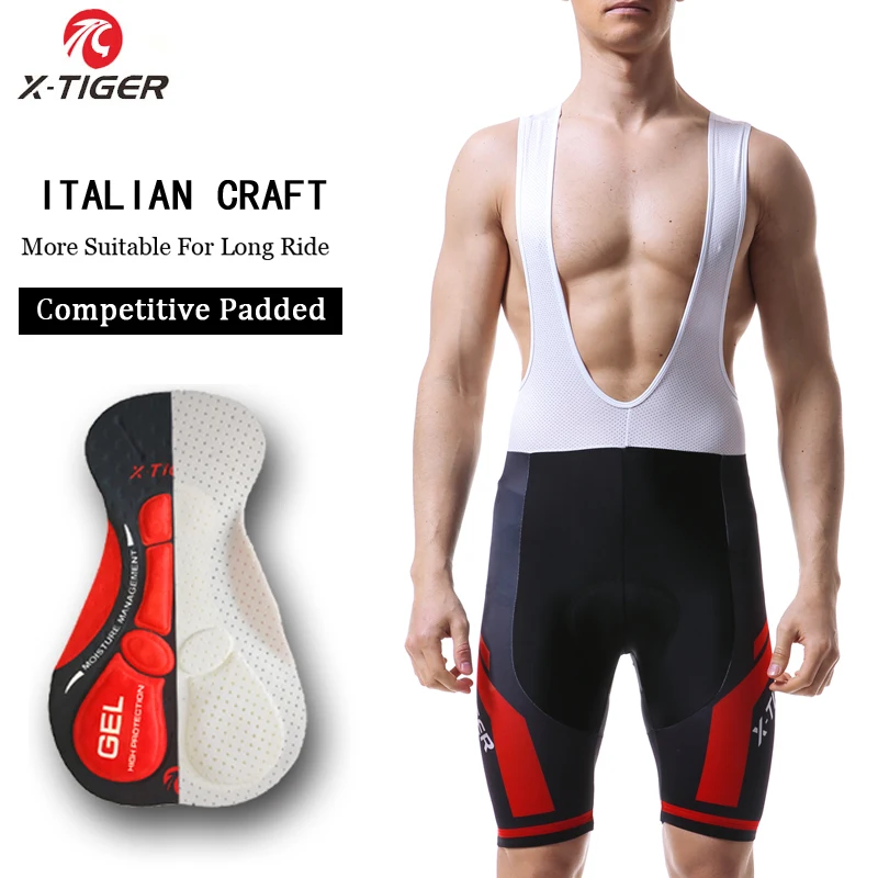 

X-Tiger Pro 5D Gel Padded Coolmax Cycling Shorts Mountain Bicycle Bike Bib Shorts 100% Lycra Cycling Shorts Culotes Ciclismo