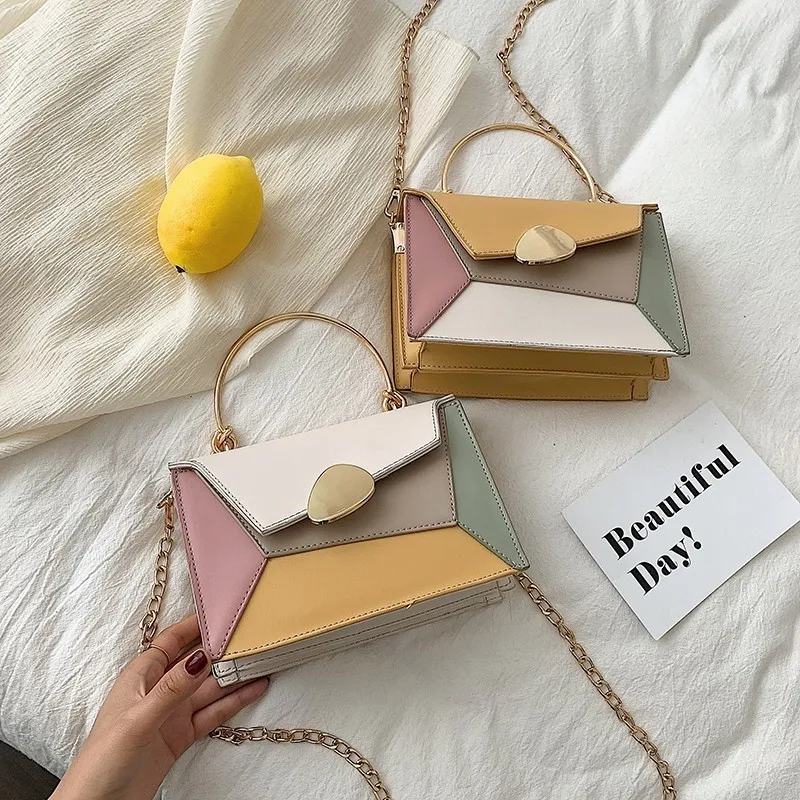 

Contrast Color Flap Crossbody Bags For Women 2019 Luxury Handbags Women Bags Designer Fashion Patchwork Shoulder Messenger Bags
