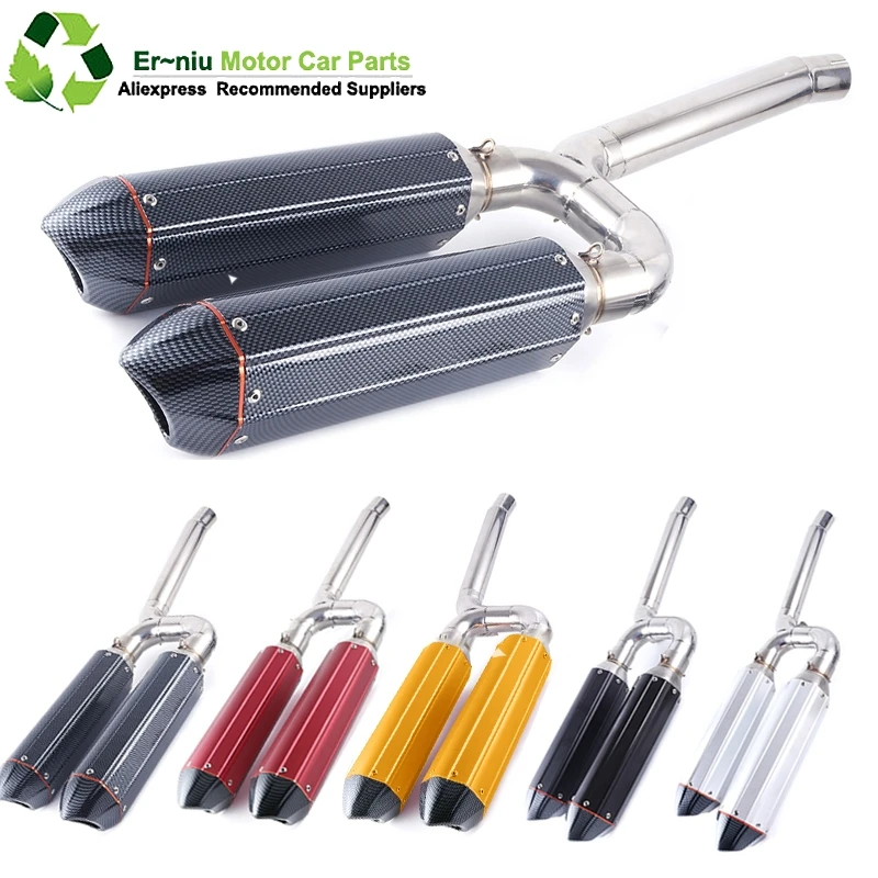 

FZ6S FZ6N Motorcycle Exhaust Muffler pipe Connecting pipe + Exhaust Full System Slip-on For yamaha FZ-6N FZ-6S FZ6