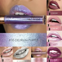 10 Colors Lipstick Waterproof Long Lasting Red Lip Metallic Gloss Stick Sexy Diamond Glitter Liquid Lipstick FOCALLURE