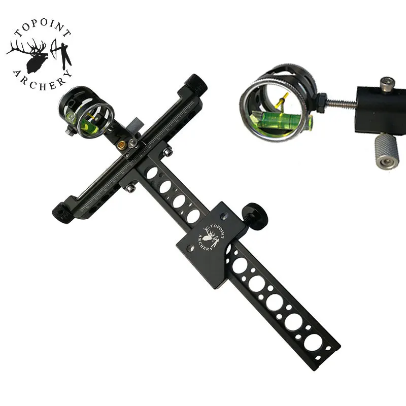 

1pc Archery Compound Bow Sight 1 Pin 0.059"4x Lens Micro Adjustable Long Pole Compound Bow Outdoor Hunting Shooting Accessories