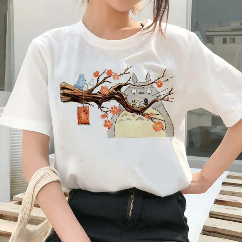 Футболка с рисунком из мультфильма «дух вдали Тоторо», женская футболка с изображением японского аниме, женская футболка kawaii Studio Ghibli Miyazaki Hayao femme - Цвет: 5209