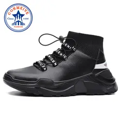 Лидер продаж мужская спортивная обувь зимние теплые уличные мужские черные кроссовки дышащая кожа Professional беговые кроссовки