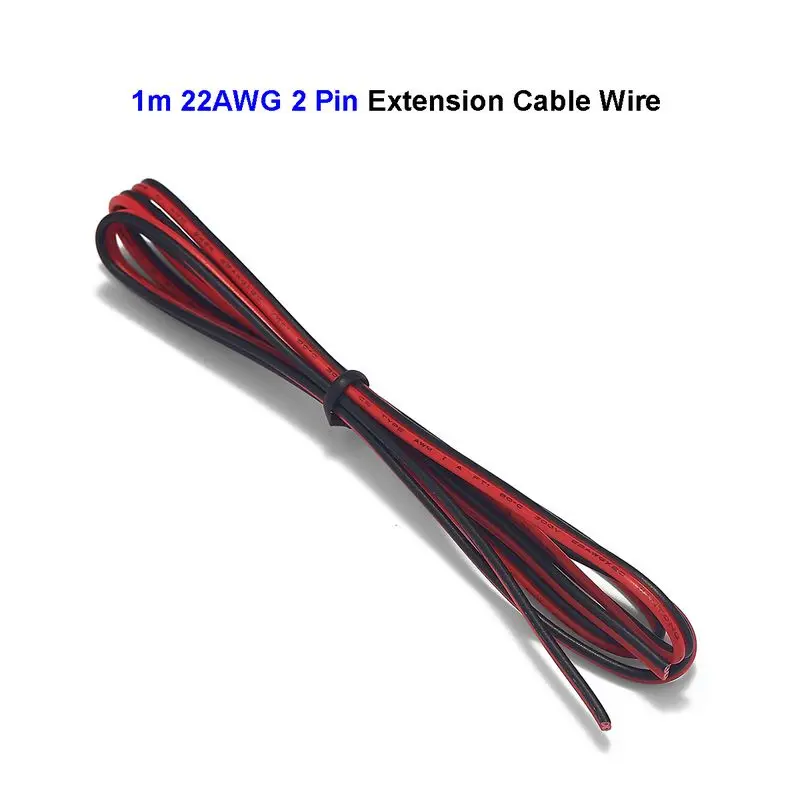 2 Pin Extension Cable 1m 2m 3m 5m 10m 20m 22AWG SM JST Connector Extend Wires For LED Rigid