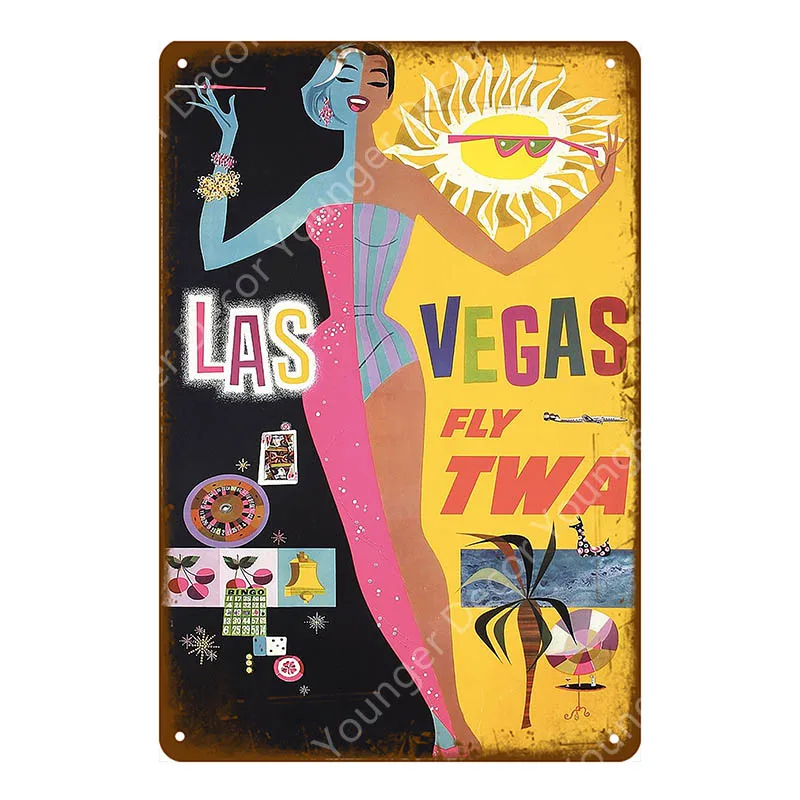 Добро пожаловать в сказочный металлический оловянный знак в Лас-Вегасе, винтажная настенная табличка, американский плакат для путешествий, для бара, паба, клуба, Декор, железная художественная живопись