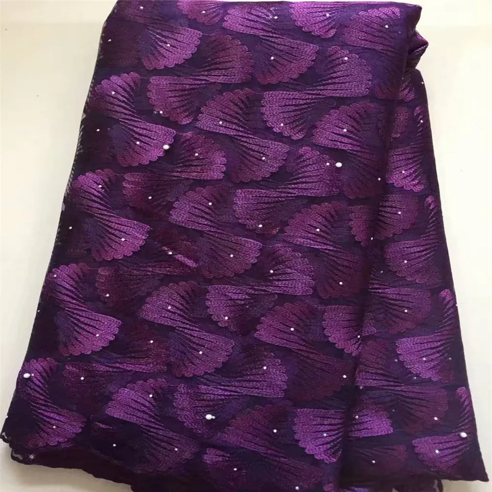 

Burgundy Embroidery High Quality Nigerian French Net Lace African Wedding Lace Fabric For Party Dress X612-7