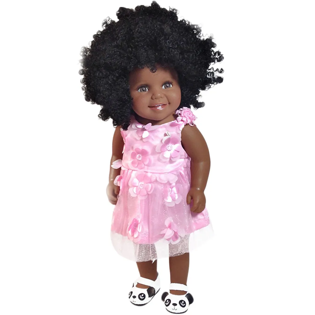 

New Arrival Baby Girl Reborn Dolls Kids Toy Black Girl Dolls African American Play Dolls Lifelike 45cm Baby Play Toys MJ1214