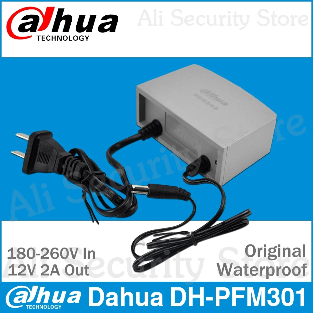 Dahua PFM301 оригинальный источник питания адаптер водостойкий Вход AC 264 ~ 180 в выход DC 12 В 2A мощность для видеонаблюдения камера DH-PFM301