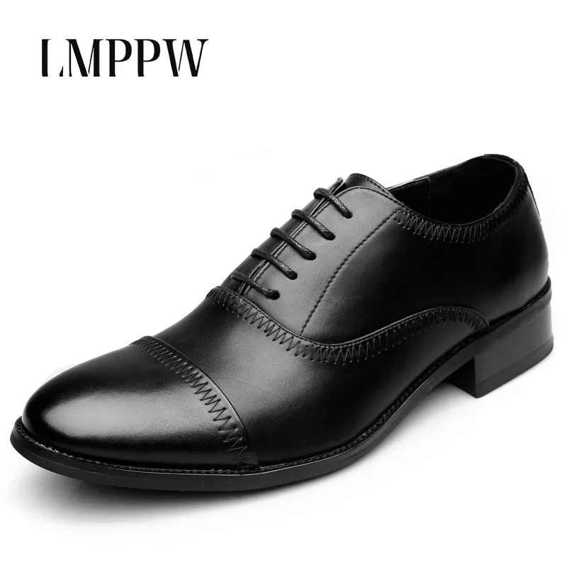 Luxury Brand Men Dress Shoes Genuine Leather Men's Business Formal