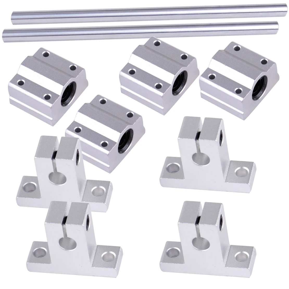 

2pcs 8mm 400mm Linear Shaft Rod Rail Kit With Bearing Block For 3D Printer DIY CNC Machine Routers Mills Lathes