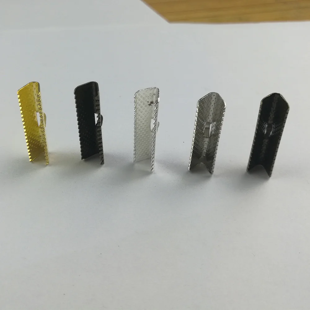 100Pcs 6-20mm End Clip Clamps Crimp Ends Clasps Hook Tips Connectors Cord Clamps 