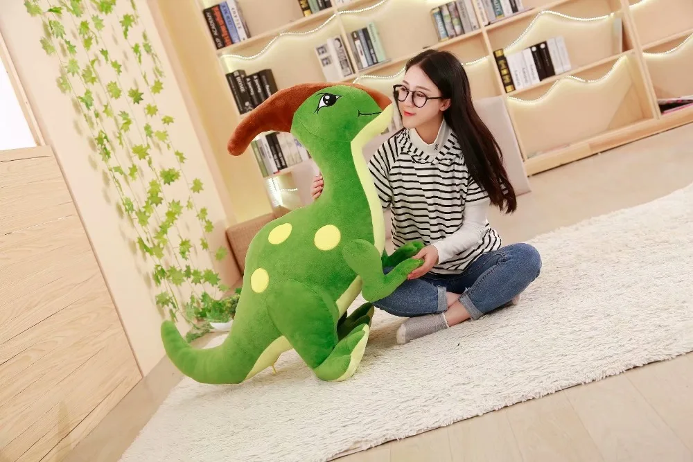 Paractenosaurus динозавр, игрушка кукла зеленый/синий постоянного динозавров Дино плюшевые игрушки для мальчиков Детский подарок на Рождество, 55/75/95 см