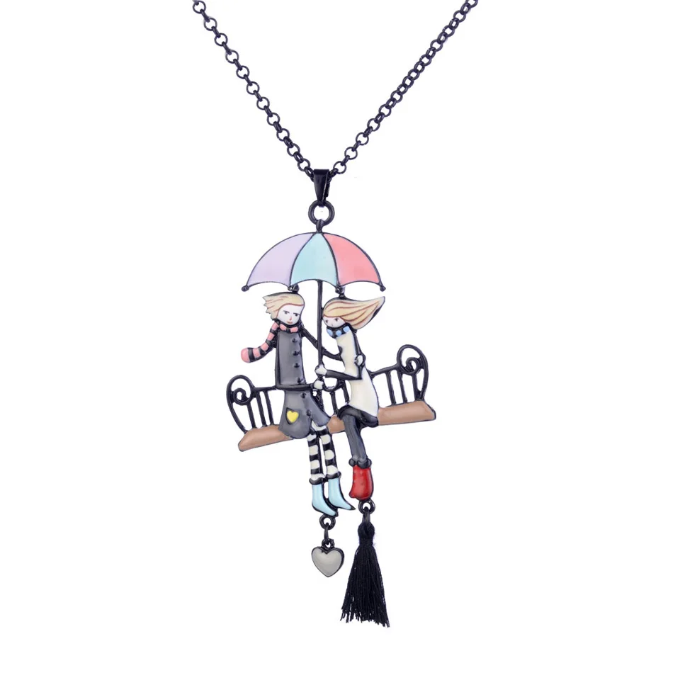 Модное креативное массивное ожерелье с подвеской из эмалированного сплава для женщин, любовные ювелирные изделия для пар, аксессуары для пары, ожерелье