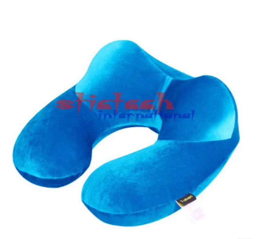 Dhl 100 шт практичная u-образная дорожная подушка для самолета надувная Шейная подушка для путешествия аксессуары подушки для сна - Цвет: sky blue