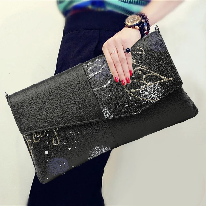 Banquet Fashion Clutch Purse Soft Genuine Leather Top Leather Cover Envelope Wallet Chain Strap Crossbody Shoulder Messenger Bag casual solid color top leather shoulder bag heart shaped decoration cover fashion women clutch wallet crossbody messenger bag