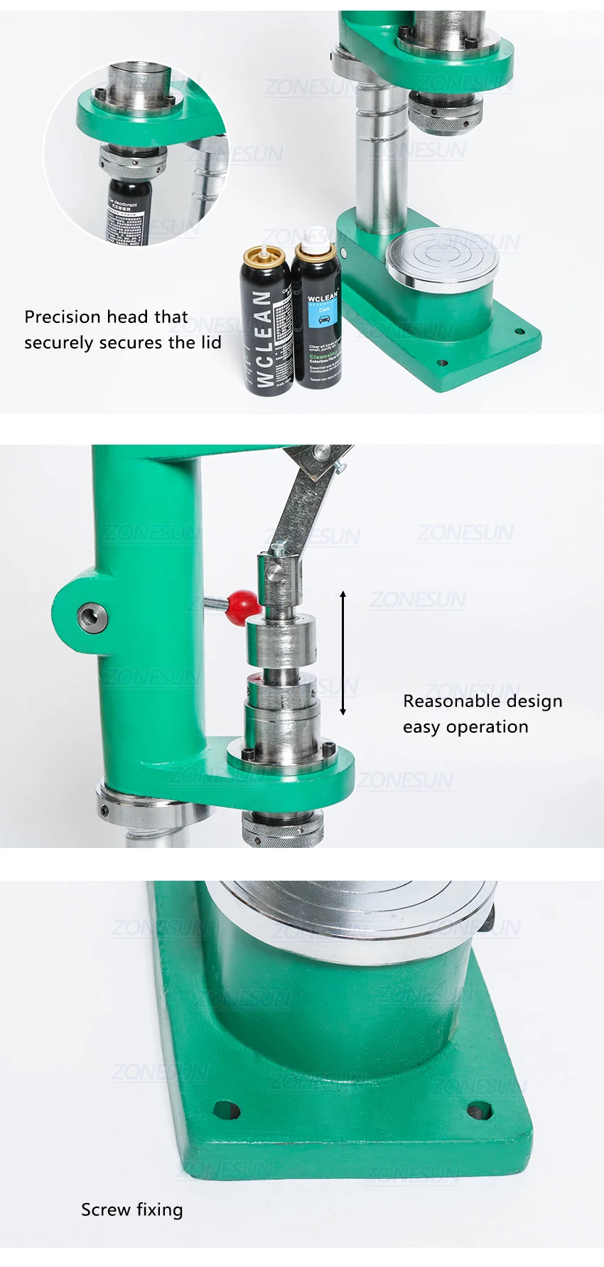Zonesun ручное оборудование спрей бутылка аэрозоль алюминиевая бутылка обжимной укупорки прессования машина для Солнцезащитный спрей медицина очиститель автомобильный