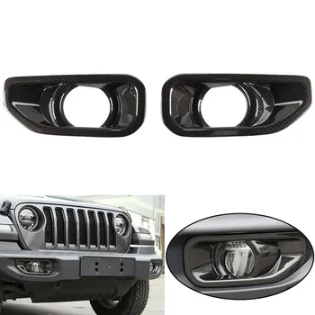 

Pair ABS Chrome/Black/Red Front Fog Light Covers For Jeep Wrangler JL 2018 + Bumper Lamp Trim Molding Garnish Frame Car Styling