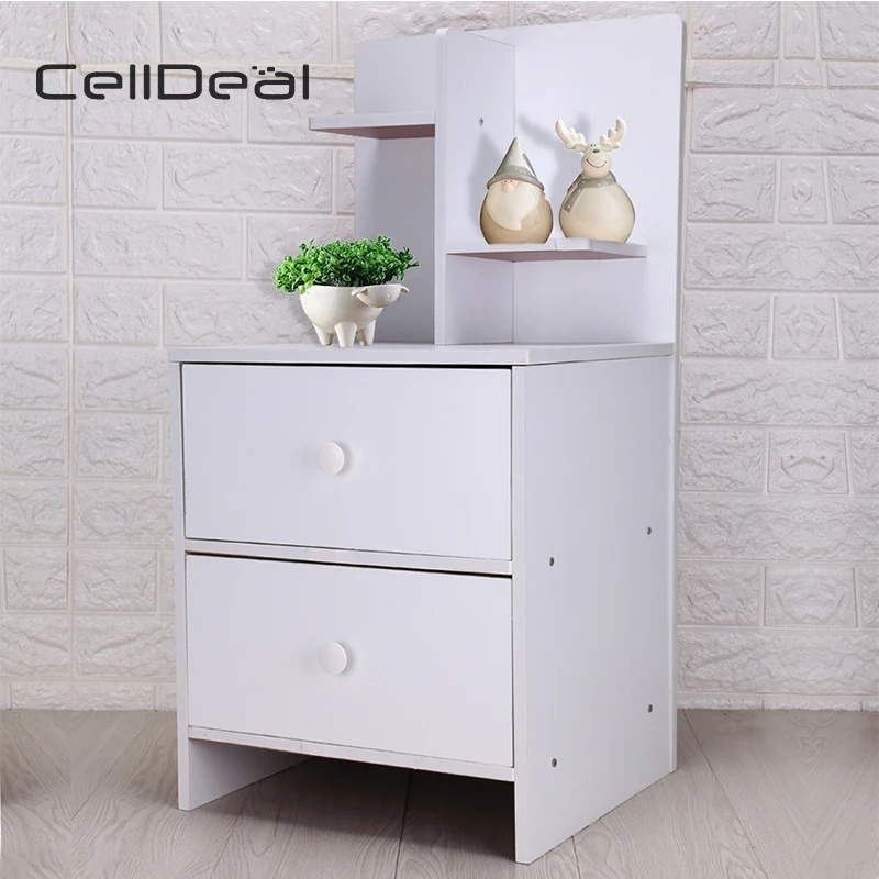 

Bedside Table Bedroom Cabinet Organizer Night Stand 2 Drawer Shelf Storage Muebles De Dormitorio Nightstands Chest of Drawers