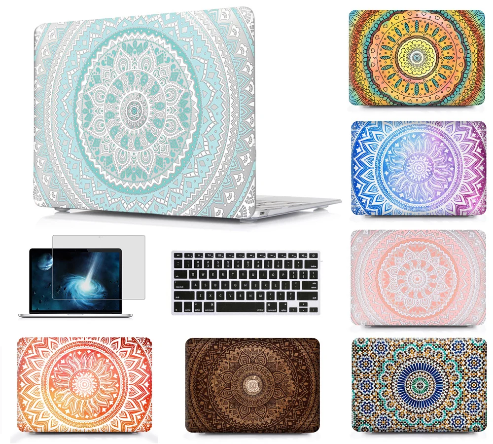 

2019 New Mandala pattern Laptop Hard Case Cover For Apple Macbook Air Pro Retina Touch Bar 11 12 13 15 inchs laptop Case A2159