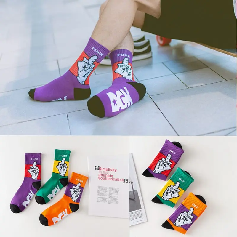 

Autumn and winter new skateboard sports socks, street break dance cotton socks, fashion hip hop cotton socks