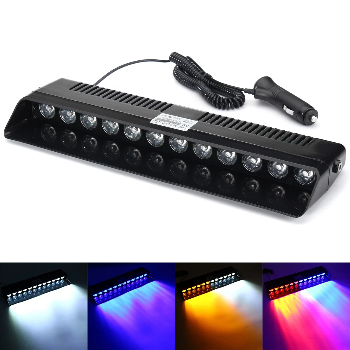 

1Pcs LED Auto Interior Emergency Warning Strobe Lights 12LED Roof Strobe Lamp Front Windshield Strobe Light For Truck Boats