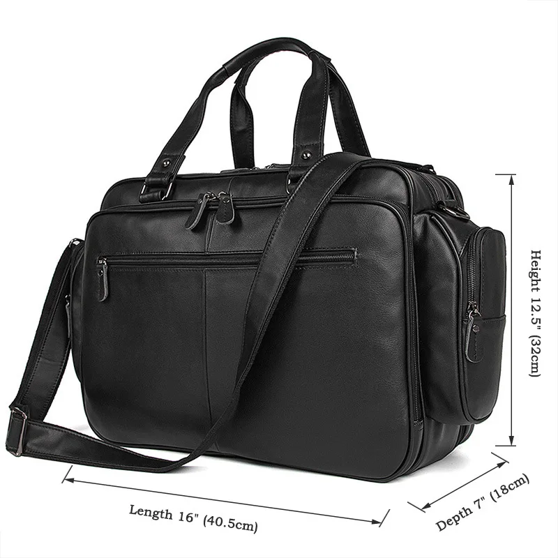 Nesitu Черный Большой Вместительный мужской портфель из натуральной кожи, сумки-мессенджеры 15,6 дюймов, портфель для ноутбука, деловая дорожная сумка M7150